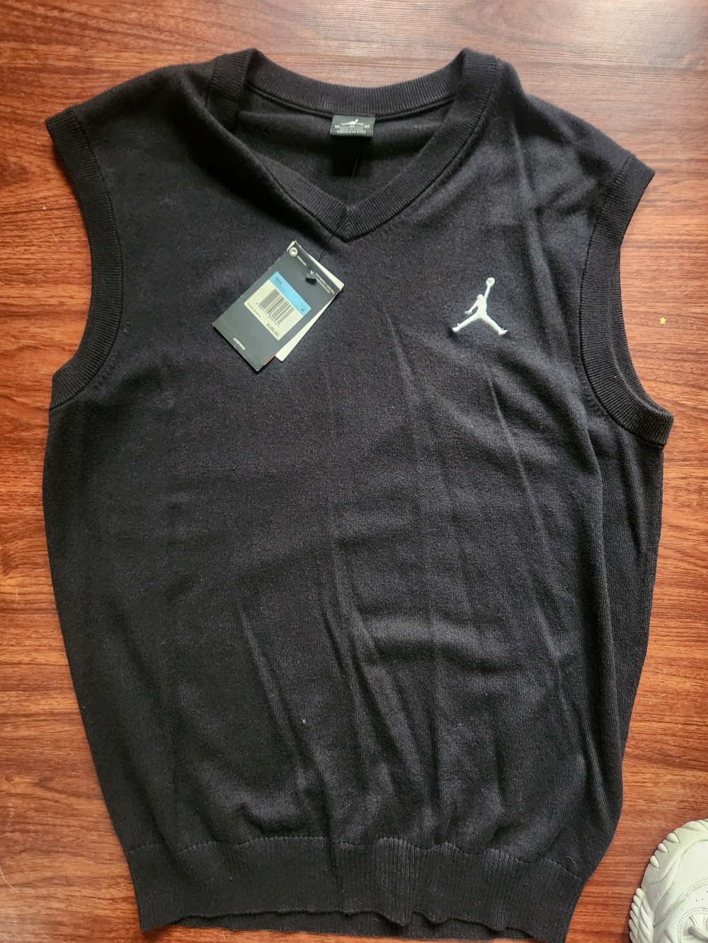 Jordan Black Sleeveless V-Neck Vest with White Jumpman Logo